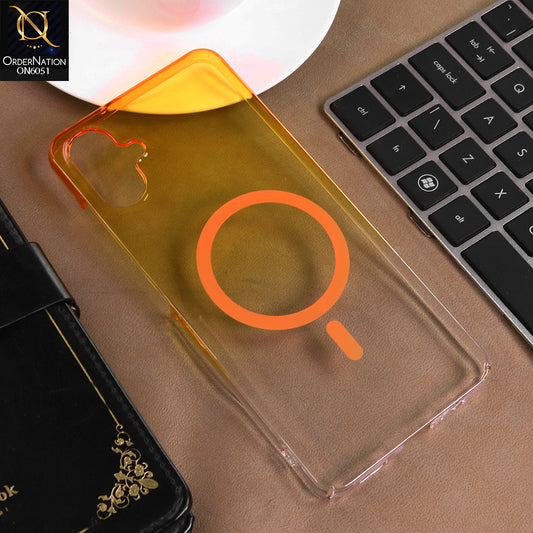 Samsung Galaxy A06 Cover - Yellow -  New Gradient Crystal Clear MagSafe Phone Case – Luxury Semi-Transparent Cover
