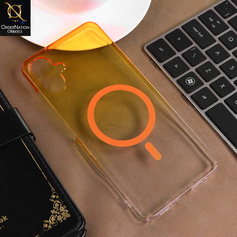 Samsung Galaxy A06 Cover - Yellow -  New Gradient Crystal Clear MagSafe Phone Case – Luxury Semi-Transparent Cover