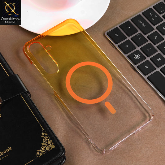 Samsung Galaxy A16 Cover - Yellow -  New Gradient Crystal Clear MagSafe Phone Case – Luxury Semi-Transparent Cover