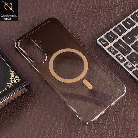 Samsung Galaxy A36 Cover - Brown - New Gradient Crystal Clear MagSafe Phone Case – Luxury Semi-Transparent Cover