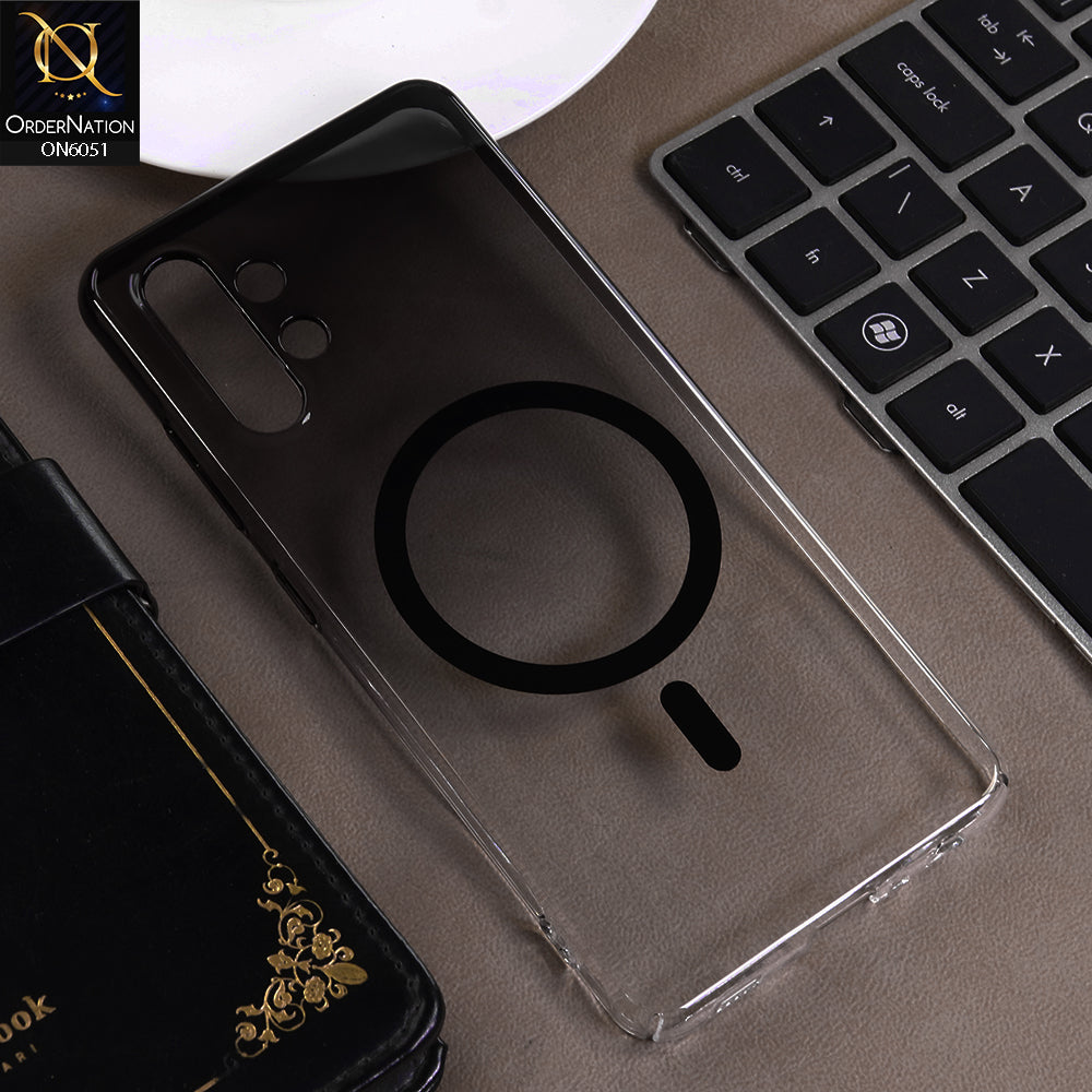 Samsung Galaxy A32 Cover - Black -  New Gradient Crystal Clear MagSafe Phone Case – Luxury Semi-Transparent Cover