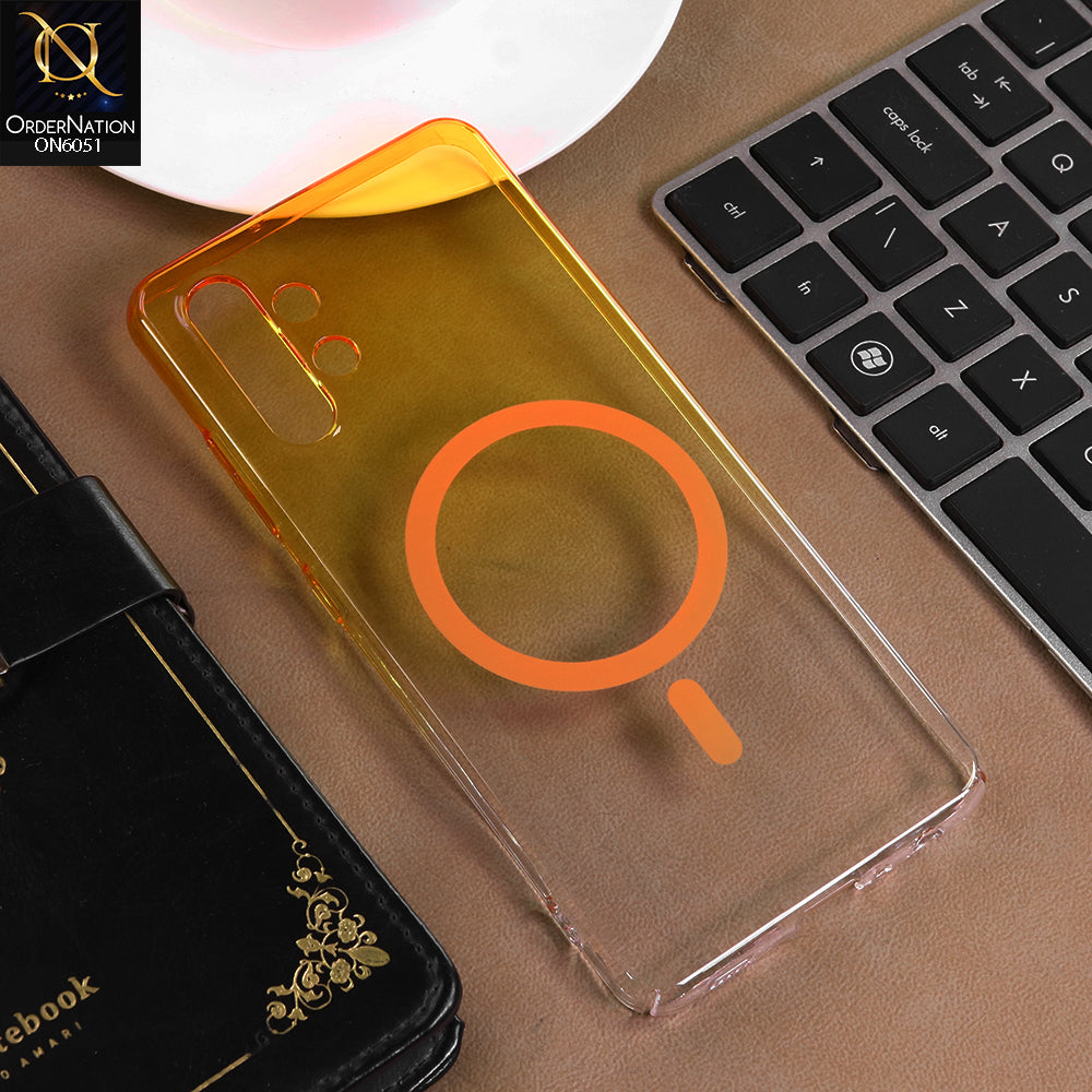 Samsung Galaxy A32 Cover - Yellow -  New Gradient Crystal Clear MagSafe Phone Case – Luxury Semi-Transparent Cover