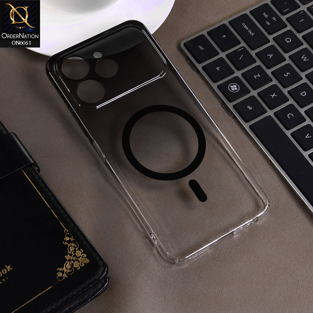 Tecno Spark 40 Cover - Black -  New Gradient Crystal Clear MagSafe Phone Case – Luxury Semi-Transparent Cover