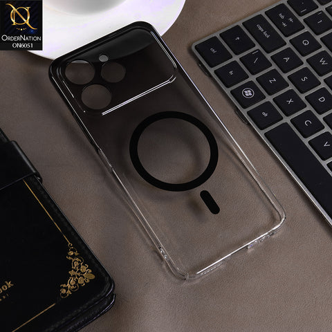 Tecno Spark 40 Cover - Black -  New Gradient Crystal Clear MagSafe Phone Case – Luxury Semi-Transparent Cover