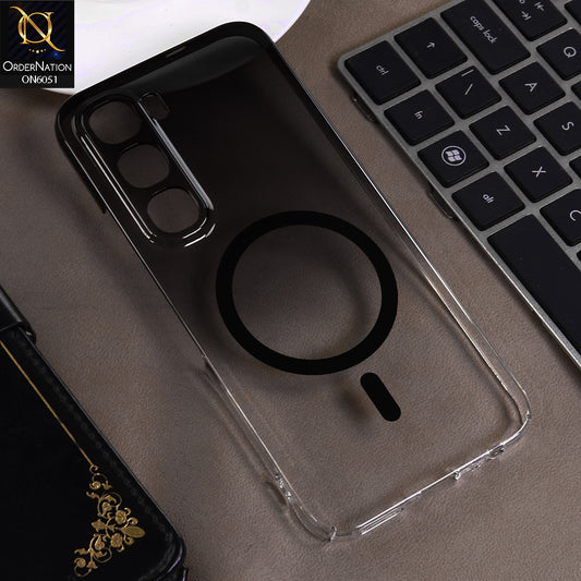 Tecno Spark 40 Pro Cover - Black -  New Gradient Crystal Clear MagSafe Phone Case – Luxury Semi-Transparent Cover