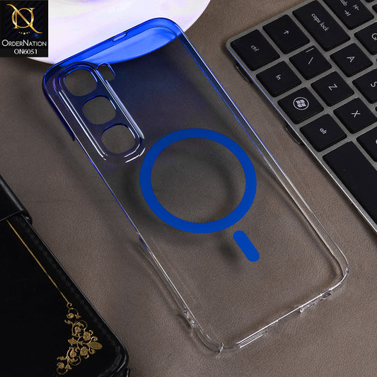 Tecno Spark 40 Pro Cover - Blue -  New Gradient Crystal Clear MagSafe Phone Case – Luxury Semi-Transparent Cover