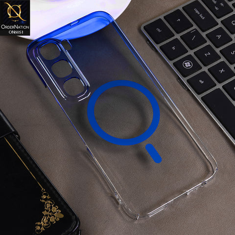 Tecno Spark 40 Pro Cover - Blue -  New Gradient Crystal Clear MagSafe Phone Case – Luxury Semi-Transparent Cover