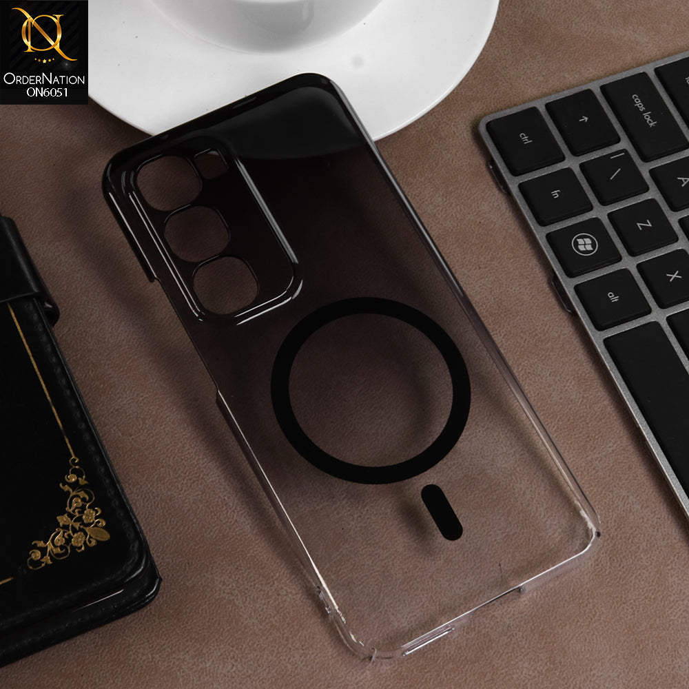 Tecno Spark 40 Pro Plus Cover - Black -  New Gradient Crystal Clear MagSafe Phone Case – Luxury Semi-Transparent Cover