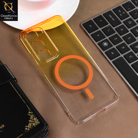 Tecno Spark 40 Pro Plus Cover - Yellow -  New Gradient Crystal Clear MagSafe Phone Case – Luxury Semi-Transparent Cover