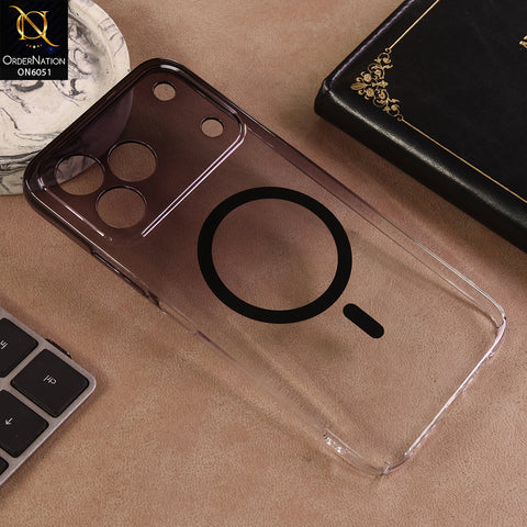 Tecno Spark 50 4G Cover - Black - New Gradient Crystal Clear MagSafe Phone Case – Luxury Semi-Transparent Cover