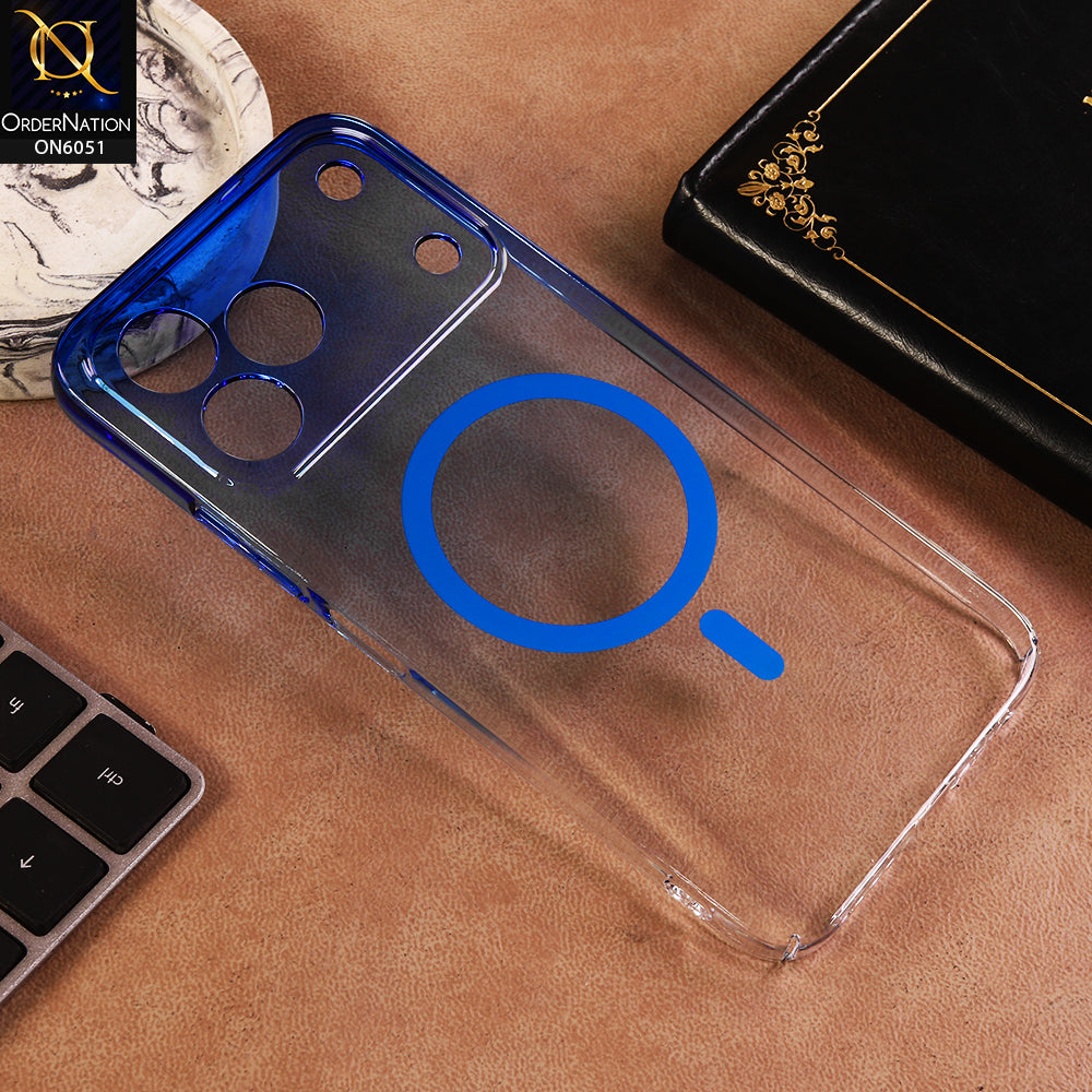 Tecno Spark 50 4G Cover - Blue - New Gradient Crystal Clear MagSafe Phone Case – Luxury Semi-Transparent Cover