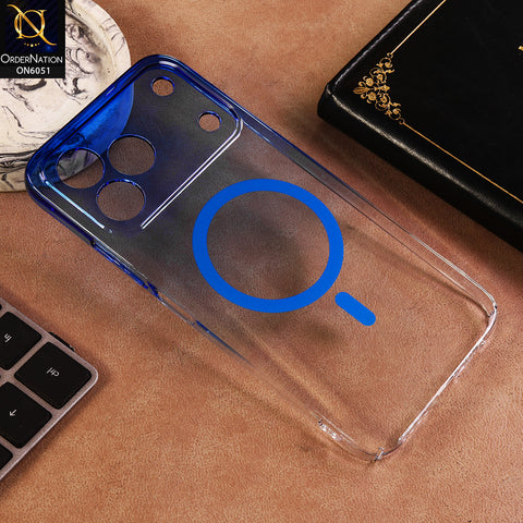 Tecno Spark 50 4G Cover - Blue - New Gradient Crystal Clear MagSafe Phone Case – Luxury Semi-Transparent Cover