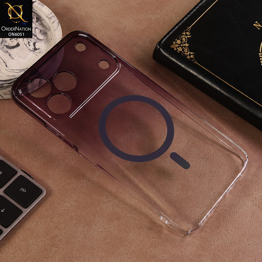 Tecno Spark 50 4G Cover - Purple - New Gradient Crystal Clear MagSafe Phone Case – Luxury Semi-Transparent Cover