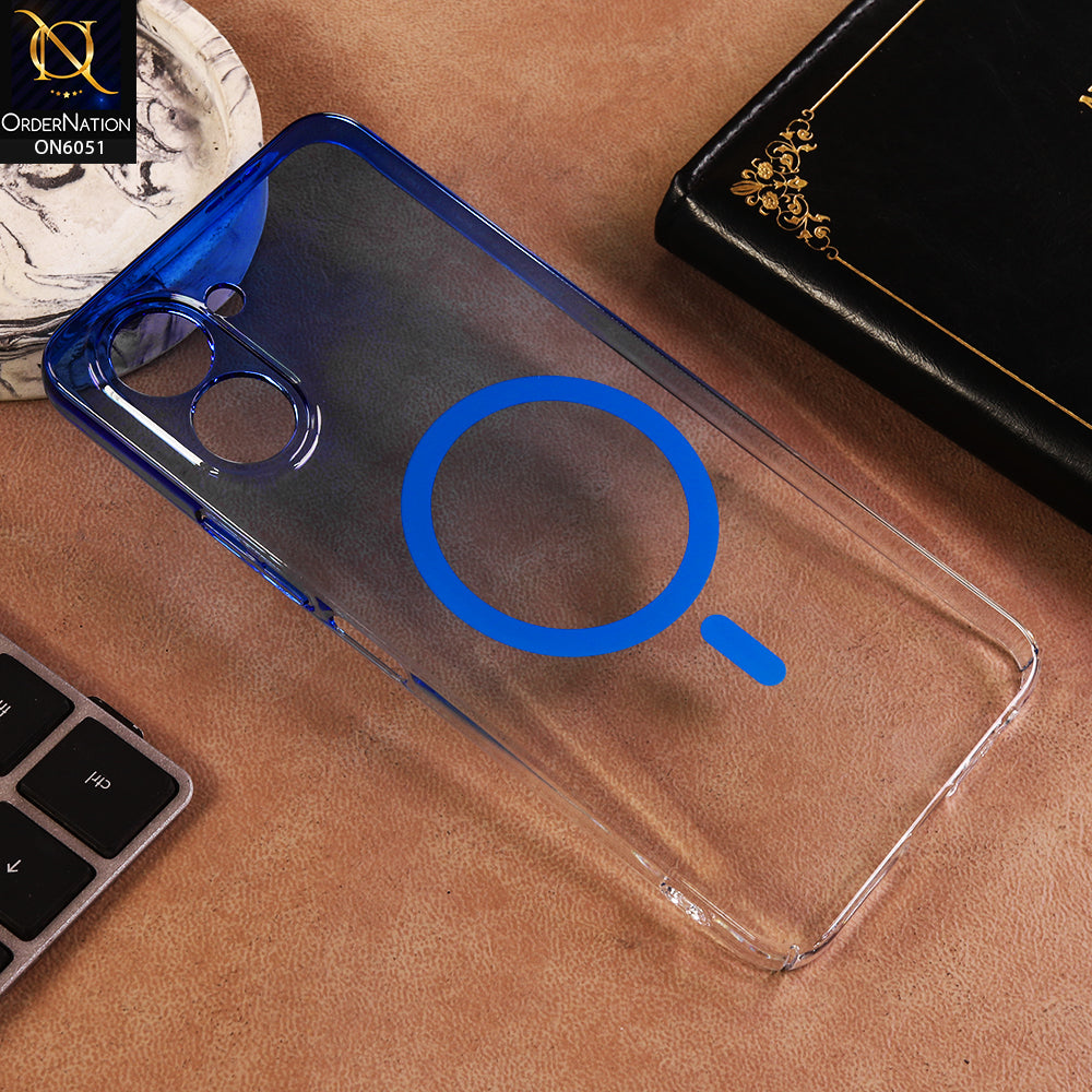 Tecno Spark Go 3 Cover - Blue - New Gradient Crystal Clear MagSafe Phone Case – Luxury Semi-Transparent Cover