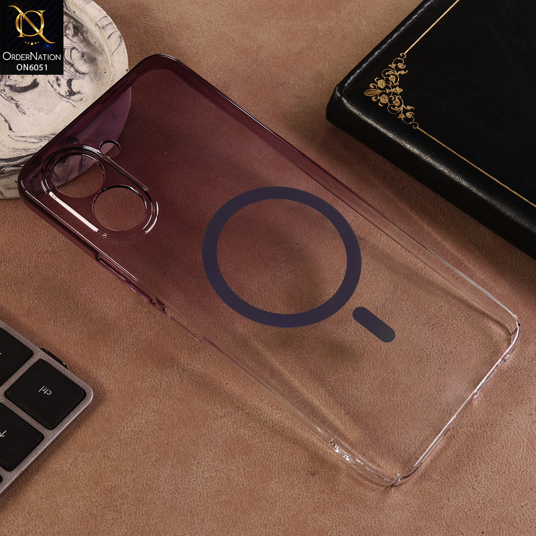 Tecno Spark Go 3 Cover - Purple - New Gradient Crystal Clear MagSafe Phone Case – Luxury Semi-Transparent Cover
