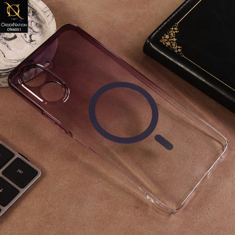 Tecno Spark Go 3 Cover - Purple - New Gradient Crystal Clear MagSafe Phone Case – Luxury Semi-Transparent Cover