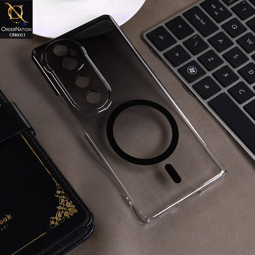 Vivo S19 Pro Cover - Black -  New Gradient Crystal Clear MagSafe Phone Case – Luxury Semi-Transparent Cover