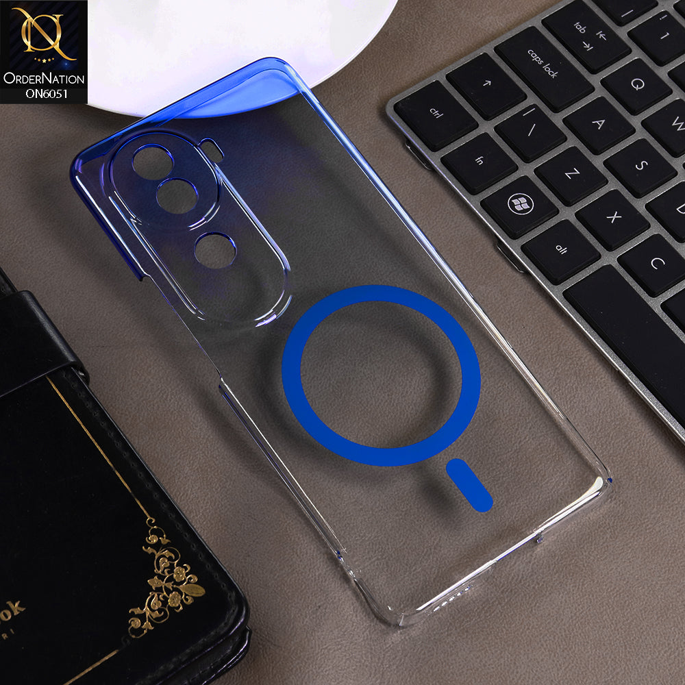 Vivo iQOO Z9s Cover - Blue -  New Gradient Crystal Clear MagSafe Phone Case – Luxury Semi-Transparent Cover