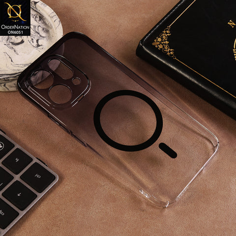 vivo V70 Elite Cover - Black - New Gradient Crystal Clear MagSafe Phone Case – Luxury Semi-Transparent Cover