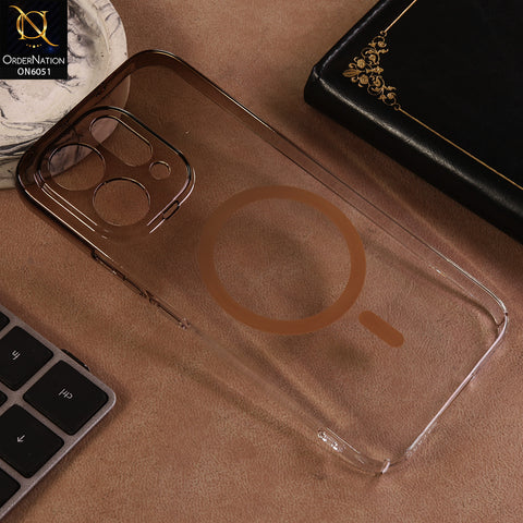 Vivo V70 Cover - Brown - New Gradient Crystal Clear MagSafe Phone Case – Luxury Semi-Transparent Cover