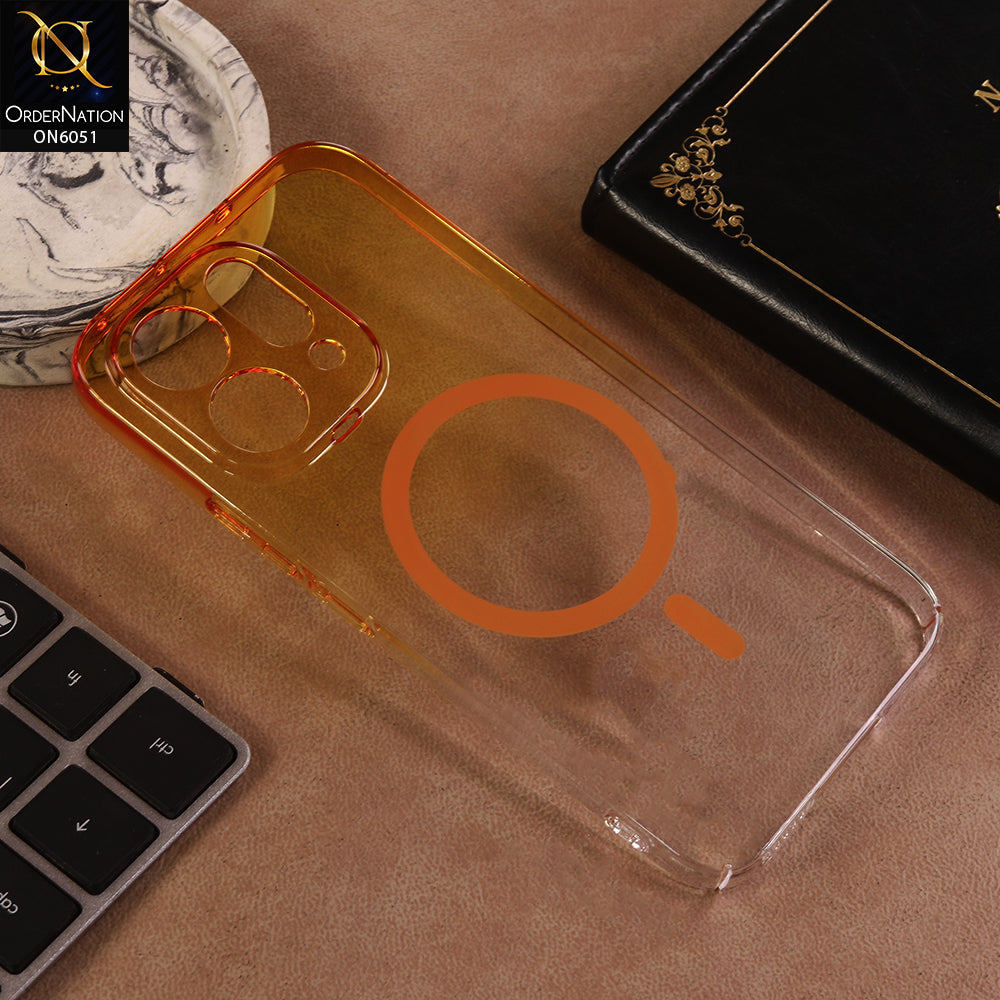Vivo V70 Cover - Yellow - New Gradient Crystal Clear MagSafe Phone Case – Luxury Semi-Transparent Cover