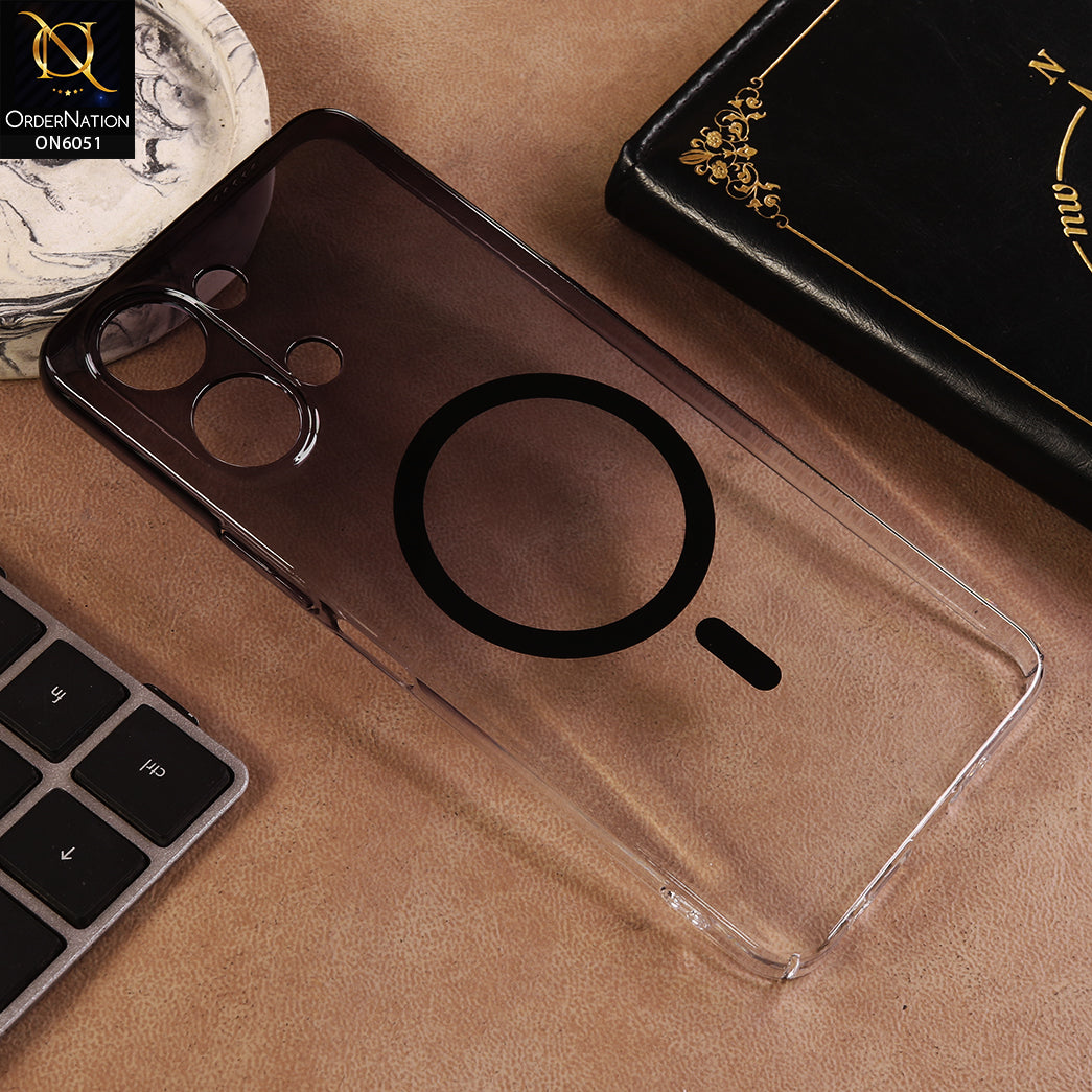 Vivo Y05 Cover - Black - New Gradient Crystal Clear MagSafe Phone Case – Luxury Semi-Transparent Cover