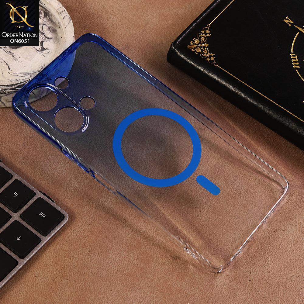 Vivo Y05 Cover - Blue - New Gradient Crystal Clear MagSafe Phone Case – Luxury Semi-Transparent Cover