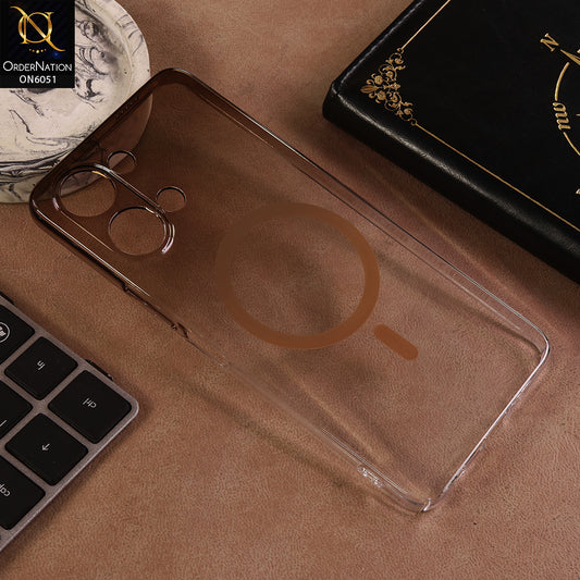 Vivo Y60M 5G Cover - Brown - New Gradient Crystal Clear MagSafe Phone Case – Luxury Semi-Transparent Cover