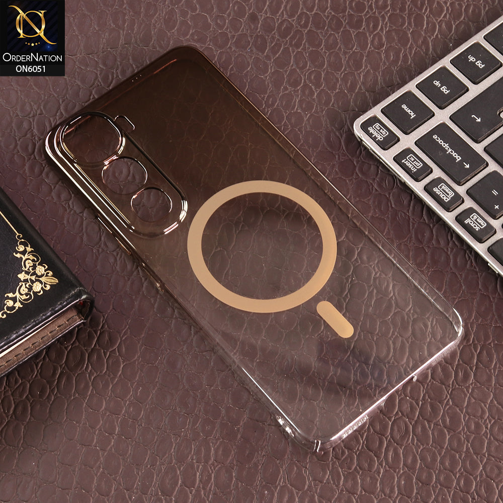 Vivo Y400 Cover - Brown - New Gradient Crystal Clear MagSafe Phone Case – Luxury Semi-Transparent Cover