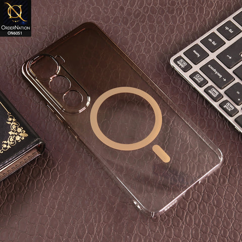 Vivo Y400 Cover - Brown - New Gradient Crystal Clear MagSafe Phone Case – Luxury Semi-Transparent Cover