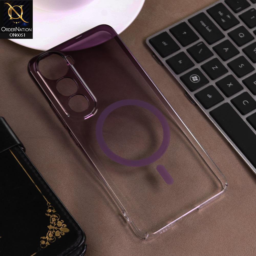 Vivo Y400 Cover - Purple -  New Gradient Crystal Clear MagSafe Phone Case – Luxury Semi-Transparent Cover