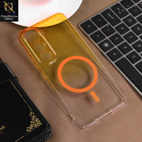 Vivo Y400 4G Cover - Yellow -  New Gradient Crystal Clear MagSafe Phone Case – Luxury Semi-Transparent Cover
