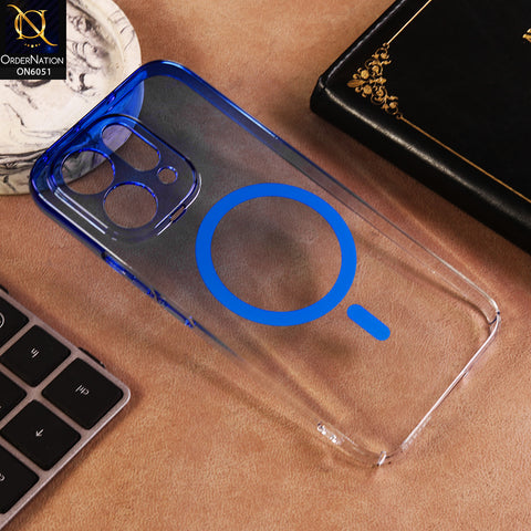 Vivo Y70 Cover - Blue - New Gradient Crystal Clear MagSafe Phone Case – Luxury Semi-Transparent Cover