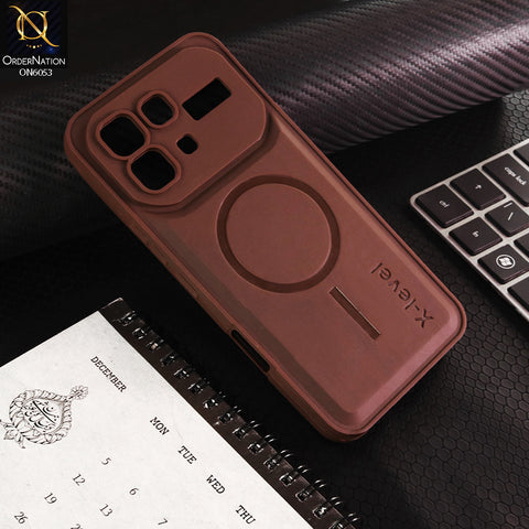 Infinix Note 60 Cover - Brown -  New Trendy Butterfly Moeity Glitter Soft Borders Shiny Case