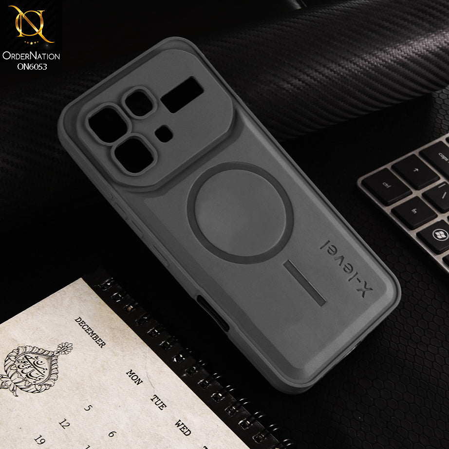 Infinix Note 60 Pro Cover - Gray -  New Trendy Butterfly Moeity Glitter Soft Borders Shiny Case