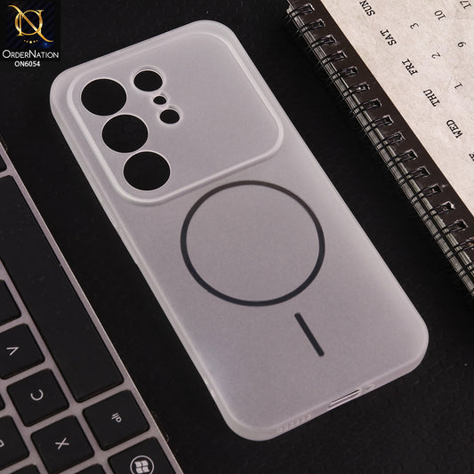 Tecno Camon 50 4G Cover - White - Ultra Thin Matte Case with Transparent MagSafe Ring Design