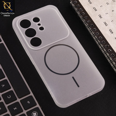 Tecno Camon 50 4G Cover - White - Ultra Thin Matte Case with Transparent MagSafe Ring Design