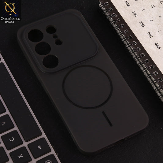 Tecno Camon 50 Pro 4G Cover - Black - Ultra Thin Matte Case with Transparent MagSafe Ring Design