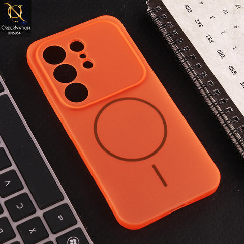Tecno Camon 50 Pro 4G Cover - Orange - Ultra Thin Matte Case with Transparent MagSafe Ring Design