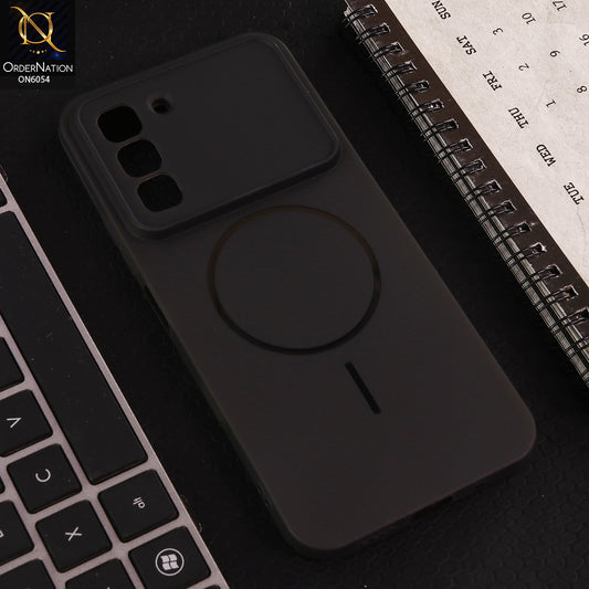 Infinix Hot 70 Cover - Black - Ultra Thin Matte Case with Transparent MagSafe Ring Design