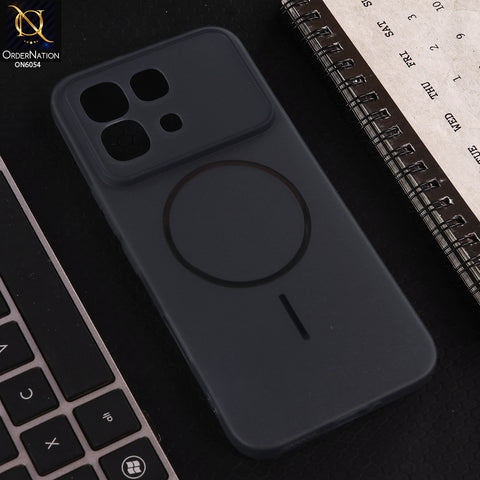 Infinix Note 60 Cover - Blue - Ultra Thin Matte Case with Transparent MagSafe Ring Design