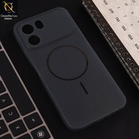Oppo A6 Cover - Blue - Ultra Thin Matte Case with Transparent MagSafe Ring Design