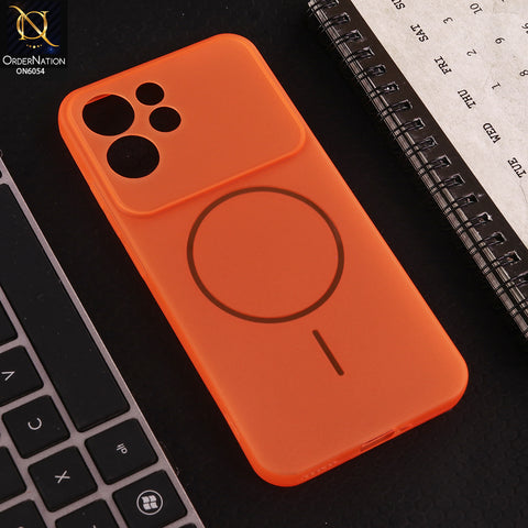 Oppo Reno 15 Pro Mini Cover - Orange - Ultra Thin Matte Case with Transparent MagSafe Ring Design
