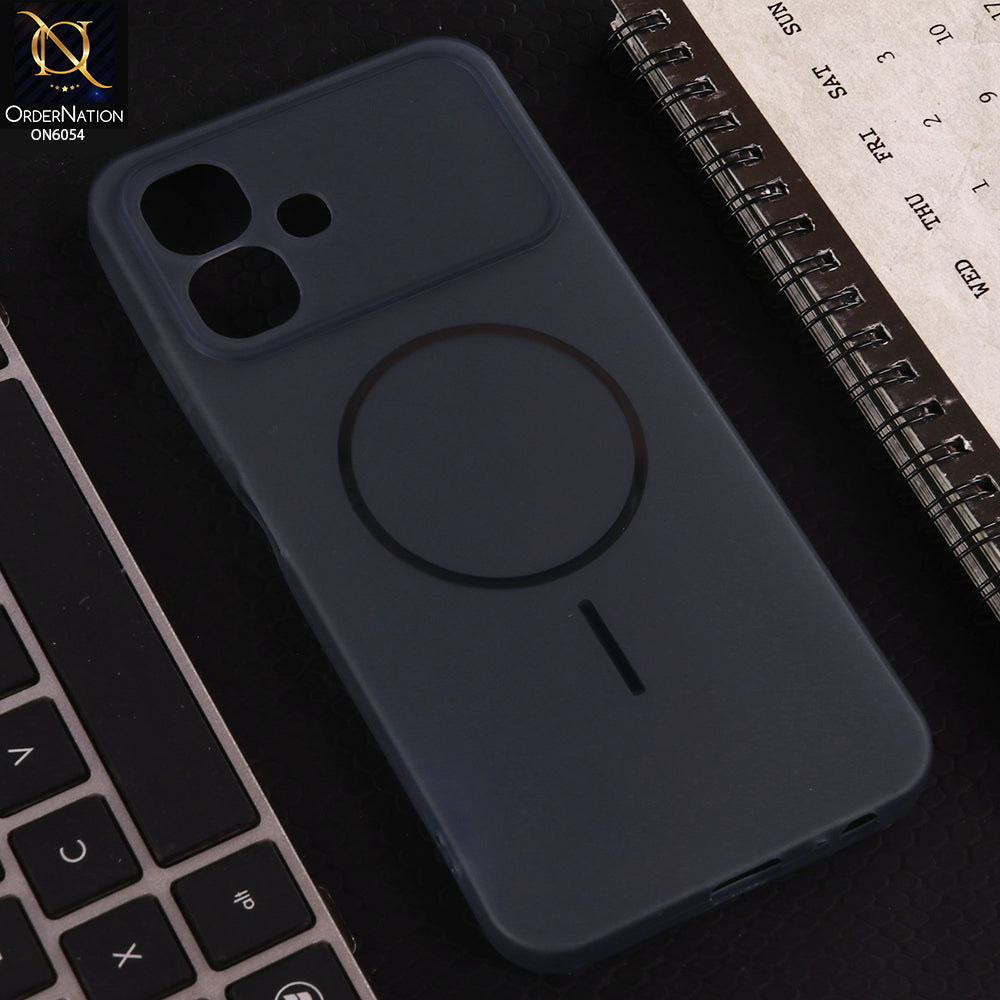 Infinix Smart 20 Cover - Blue - Ultra Thin Matte Case with Transparent MagSafe Ring Design