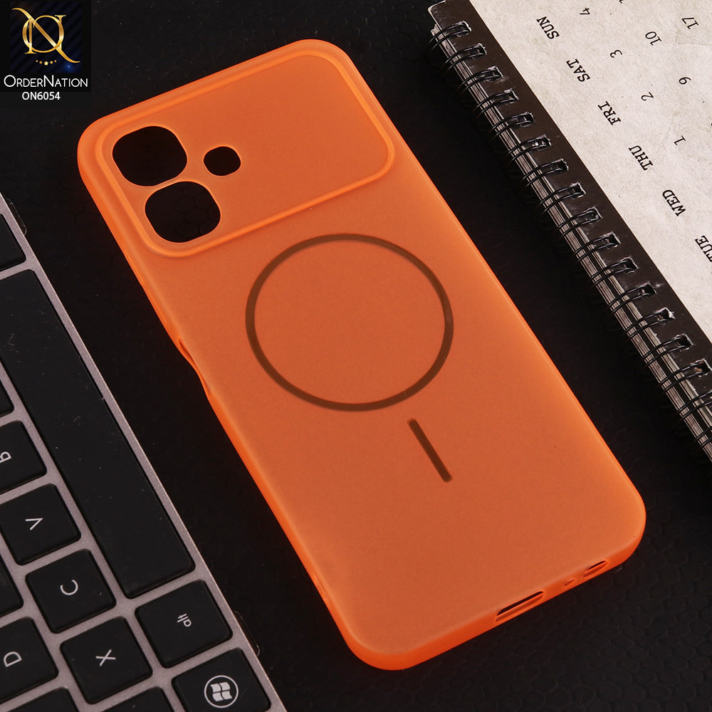 Infinix Smart 20 Cover - Orange - Ultra Thin Matte Case with Transparent MagSafe Ring Design