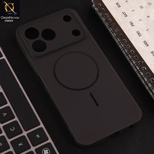 Tecno Spark 50 4G Cover - Black - Ultra Thin Matte Case with Transparent MagSafe Ring Design