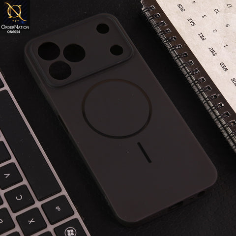 Tecno Spark 50 4G Cover - Black - Ultra Thin Matte Case with Transparent MagSafe Ring Design