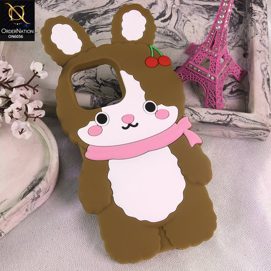 iPhone 16 Pro Max Cover - Brown - Cartoon Character Anti-Slip Silicone Protective Back Cover