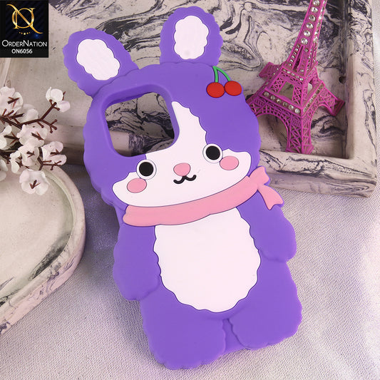 iPhone 16 Pro Max Cover - Purple - Cartoon Character Anti-Slip Silicone Protective Back Cover