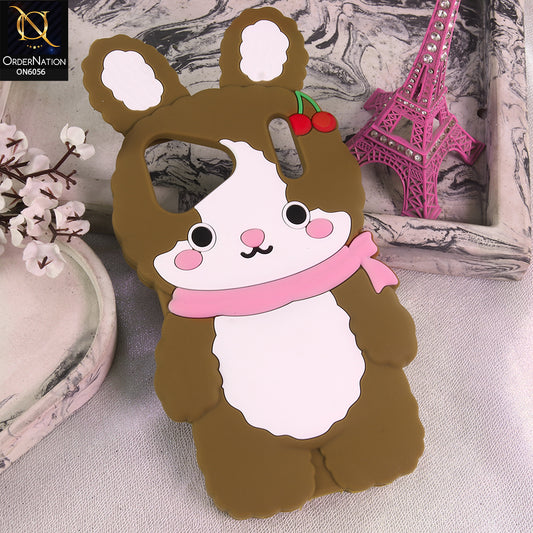 iPhone 17 Pro Max Cover - Brown - Cartoon Character Anti-Slip Silicone Protective Back Cover